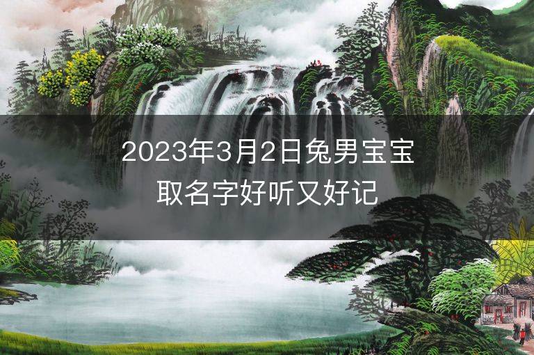 2023年3月2日兔男宝宝取名字好听又好记