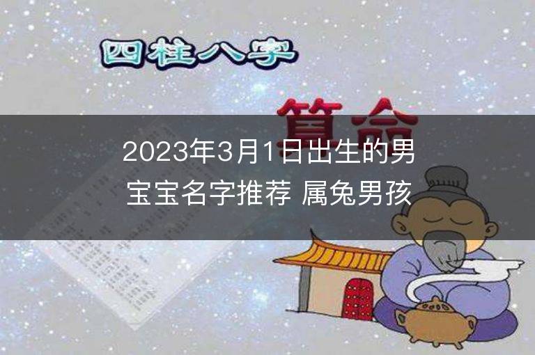 2023年3月1日出生的男宝宝名字推荐 属兔男孩宝取名大全