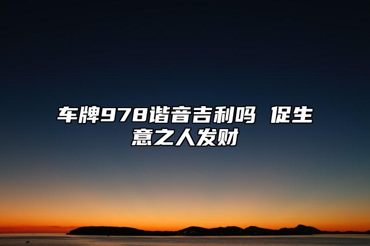 车牌978谐音吉利吗 促生意之人发财 手机号码选择技巧