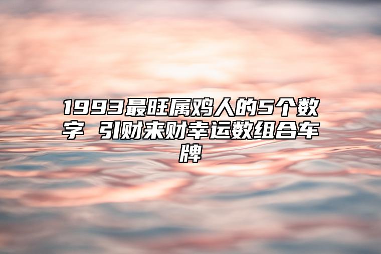 1993最旺属鸡人的5个数字 引财来财幸运数组合车牌 手机号码如何挑选磁场